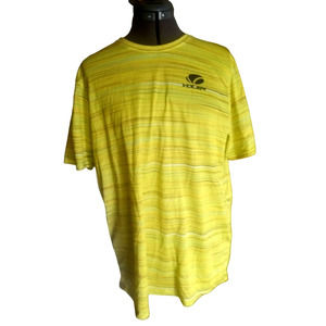 Voler men's lime green, short sleeve, striped, mesh cycle training shirt, XL
